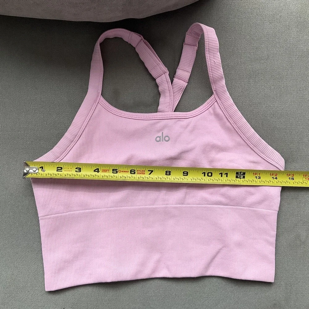Alo Yoga Seamless Ribbed Favorite Bra Tank Sweet Pink M